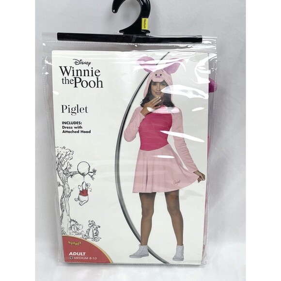 Disney Winnie the Pooh Adult Women M Piglet Costume Dress Spirit Halloween - Picture 1 of 8